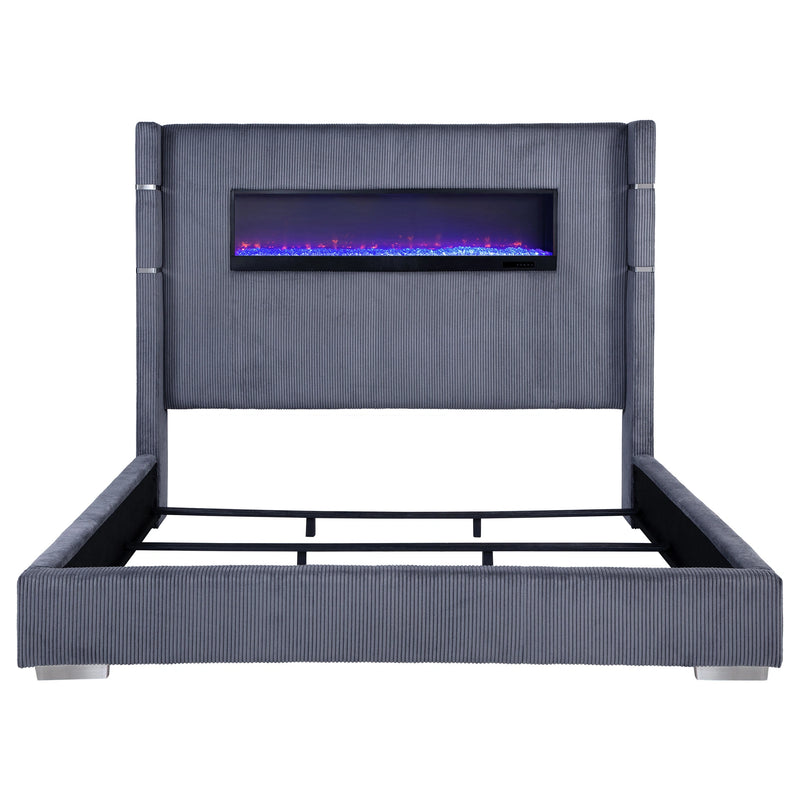 Tisdall Wingback Bed with Flame Visualizer
