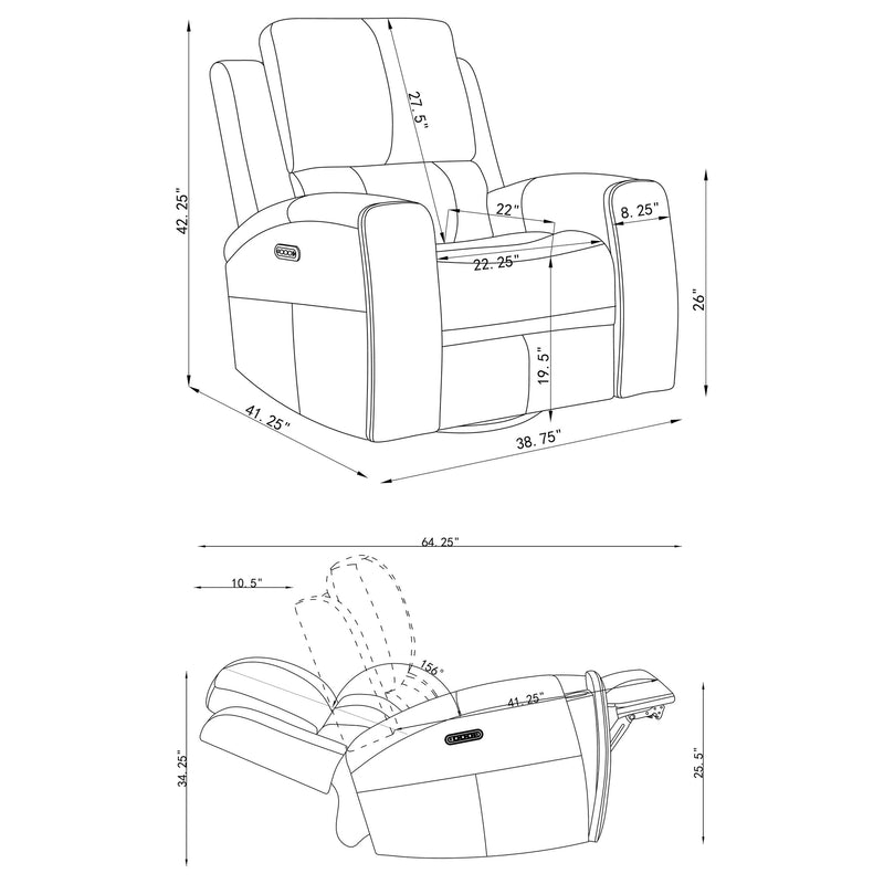 Brickston Triple Power Swivel Glider Recliner