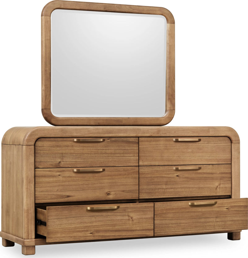 Kione Six Drawer Acacia Wood Dresser