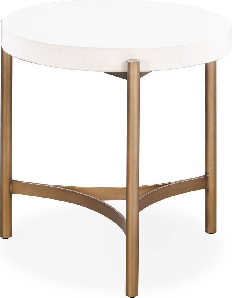 Lyon Round Concrete and Metal Side Table