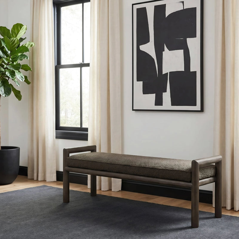 Dorsey Boucle Upholstered Wooden Bench