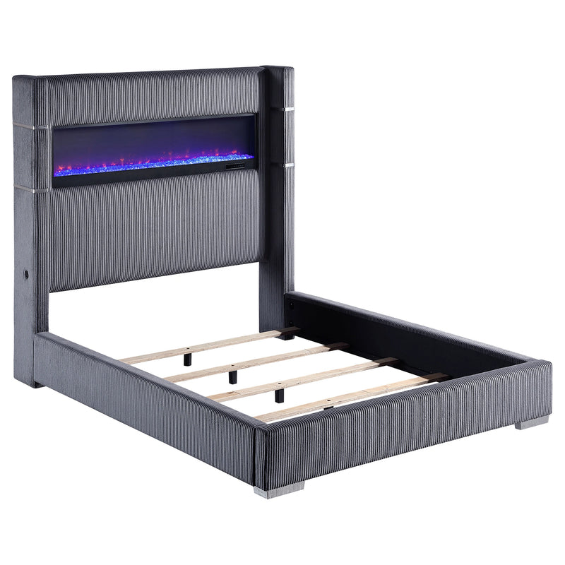 Tisdall Wingback Bed with Flame Visualizer