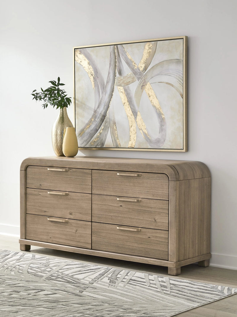 Kione Six Drawer Acacia Wood Dresser
