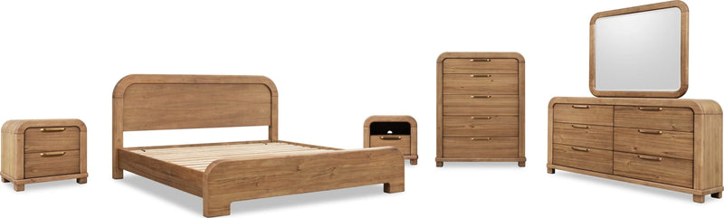 Kione Six Drawer Acacia Wood Dresser