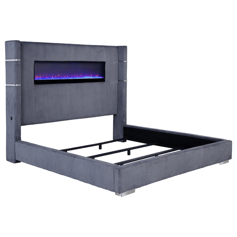 Tisdall Wingback Bed with Flame Visualizer