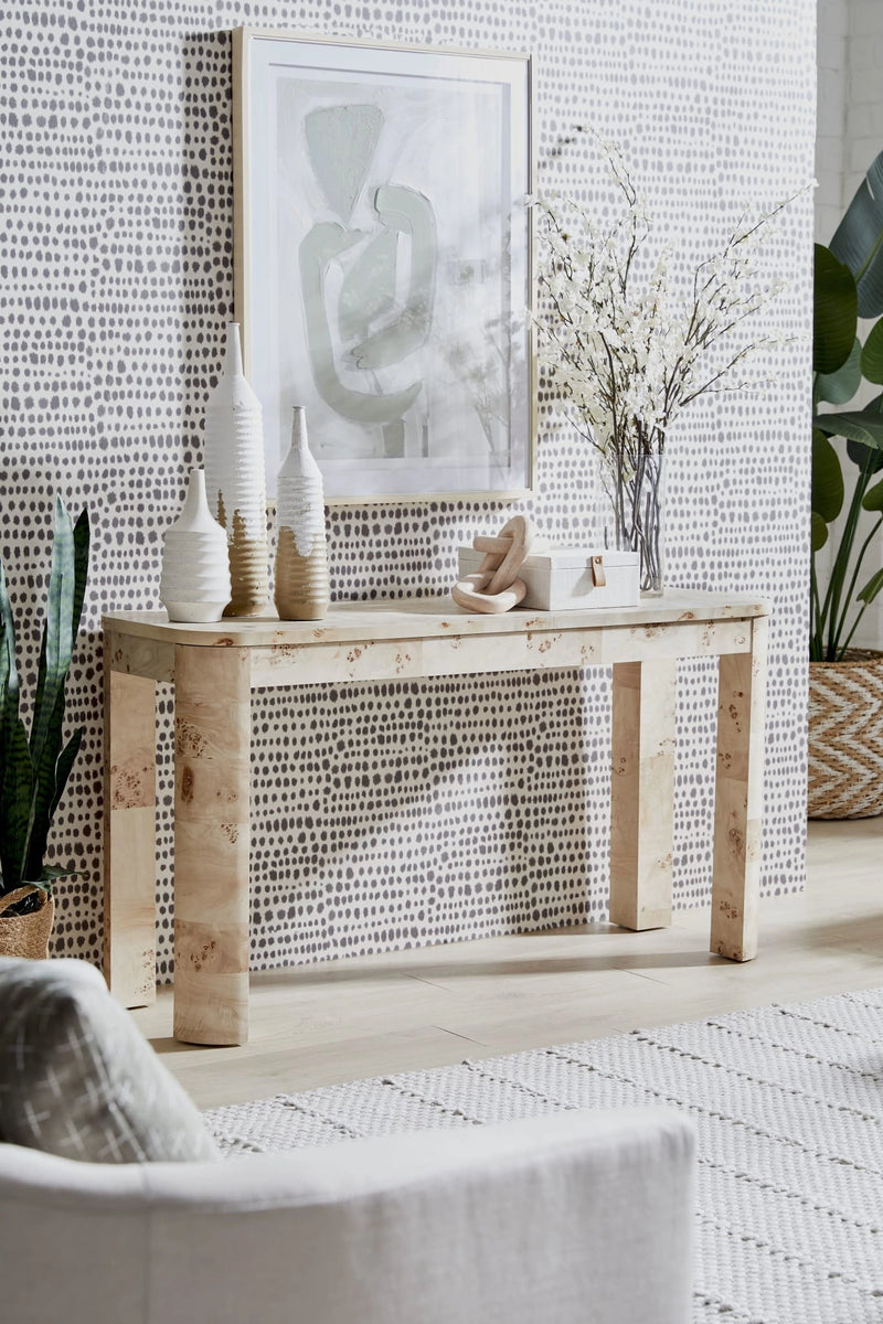 Cosmo Mappa Burl Console Table