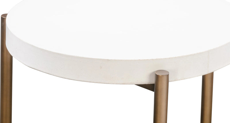 Lyon Round Concrete and Metal Side Table