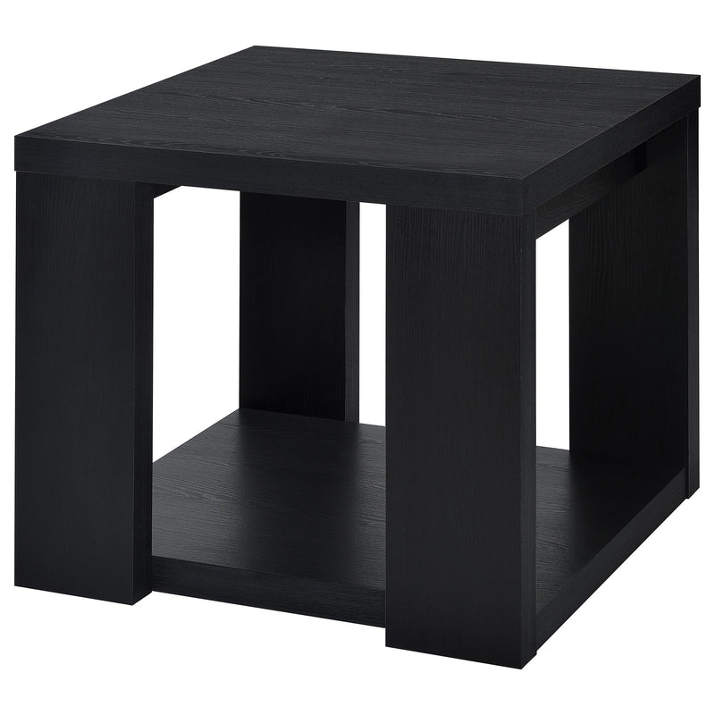 Pavone Open-Shelf Coffee and End Table Set - Black 3-Piece Set