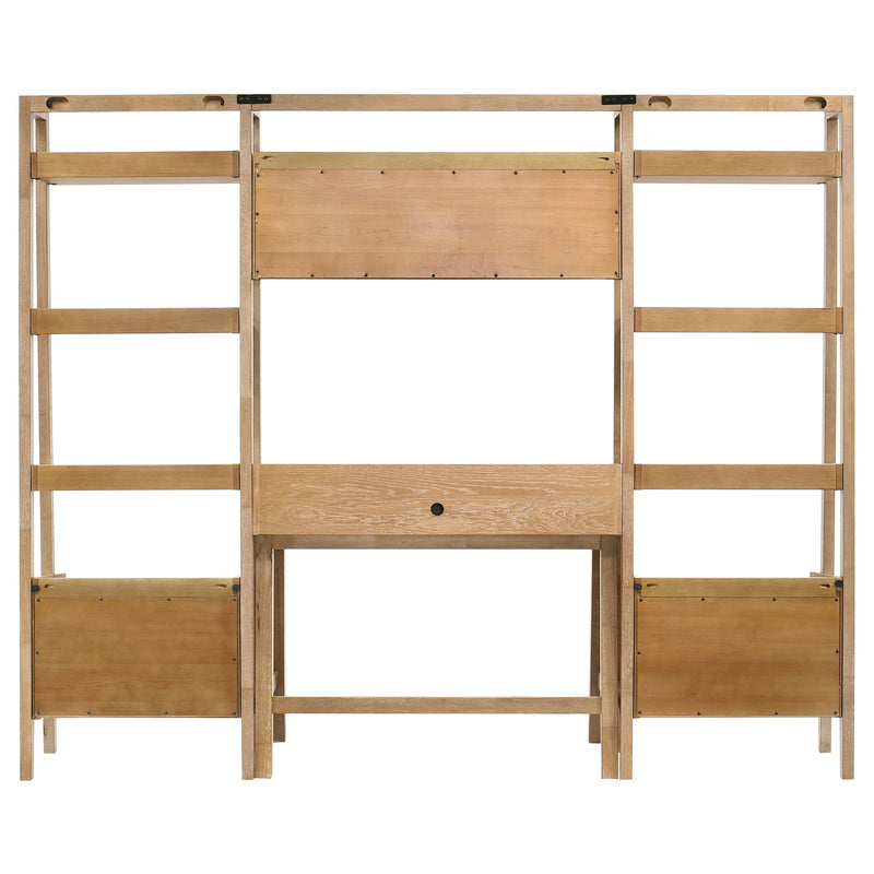 Fabian Desk and Bookshelf Set (Desk, 2 Bookcase and Bridge)