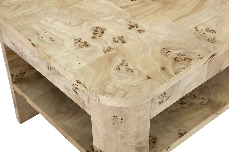 Cosmo Mappa Burl Coffee Table