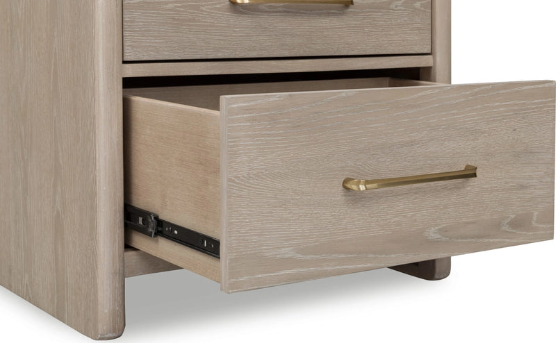 Gardenia 2 Drawer Oak Wood Nightstand