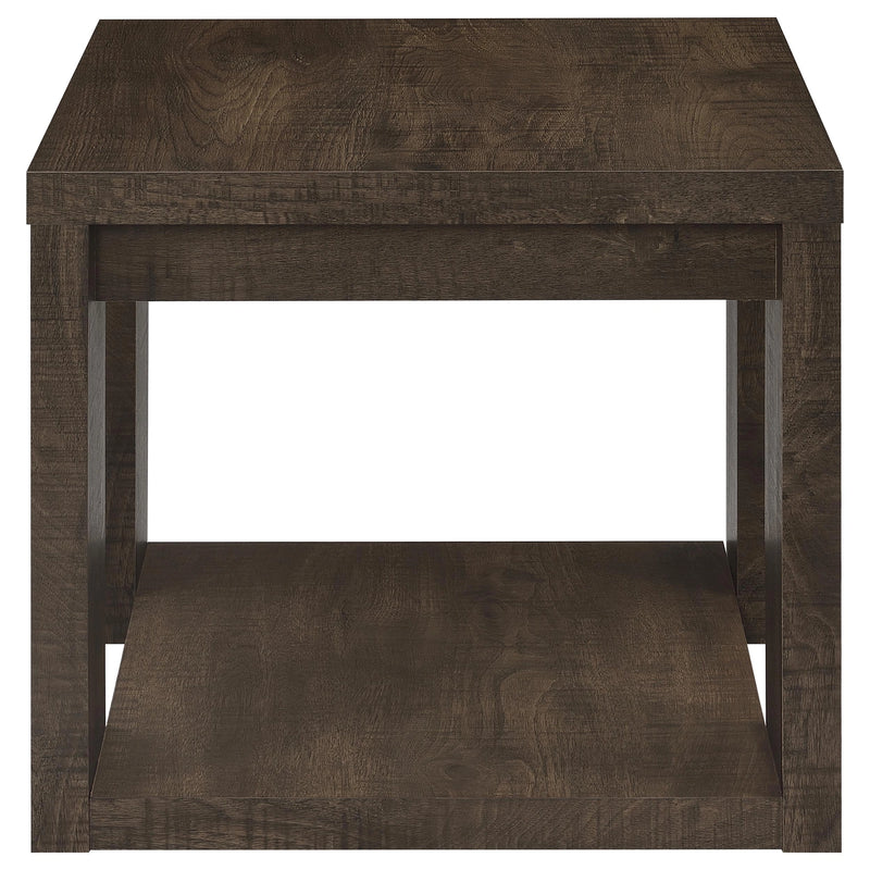 Pavone Open-Shelf Coffee and End Table Set - Dark Rustic Mango 2-Piece Set