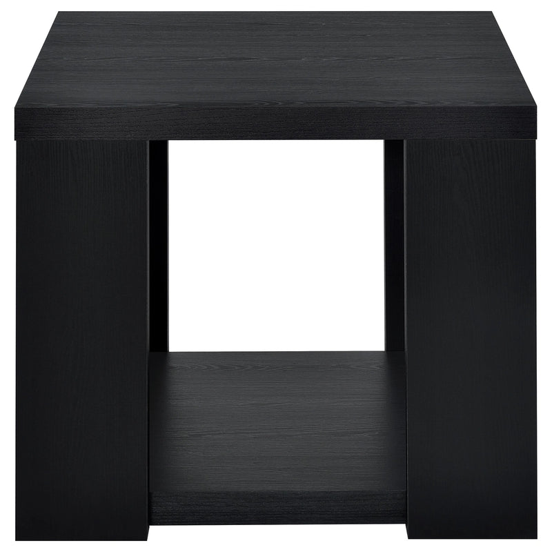 Pavone Open-Shelf Coffee and End Table Set - Black 2-Piece Set