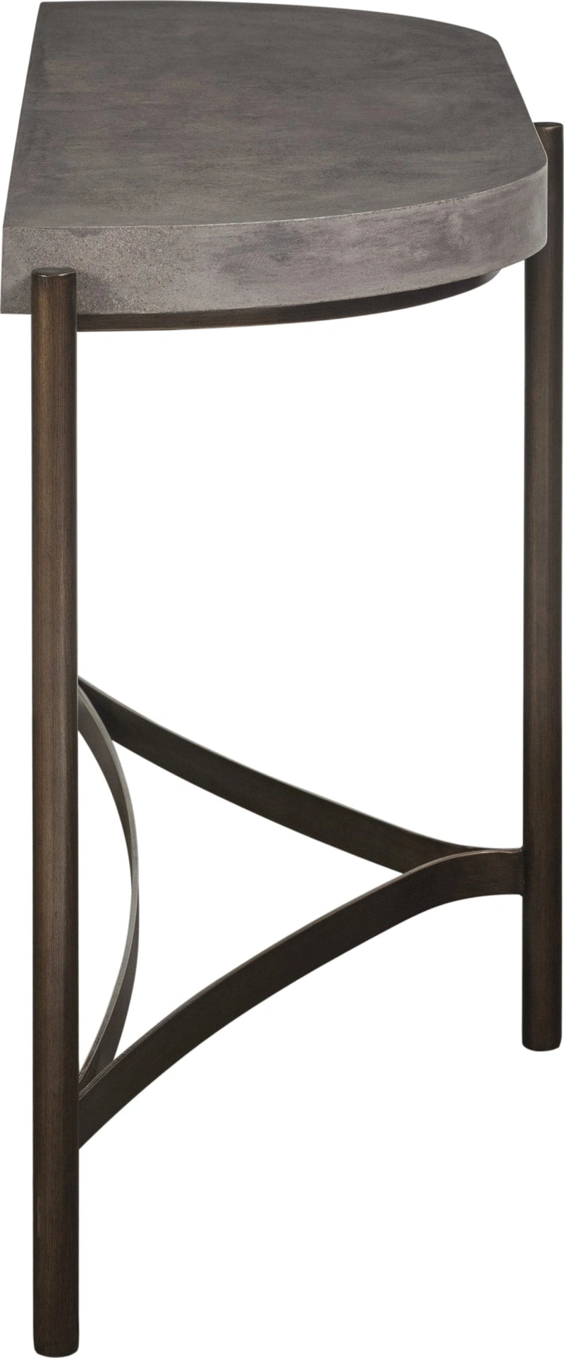 Lyon Semi-circular Concrete and Metal Console Table