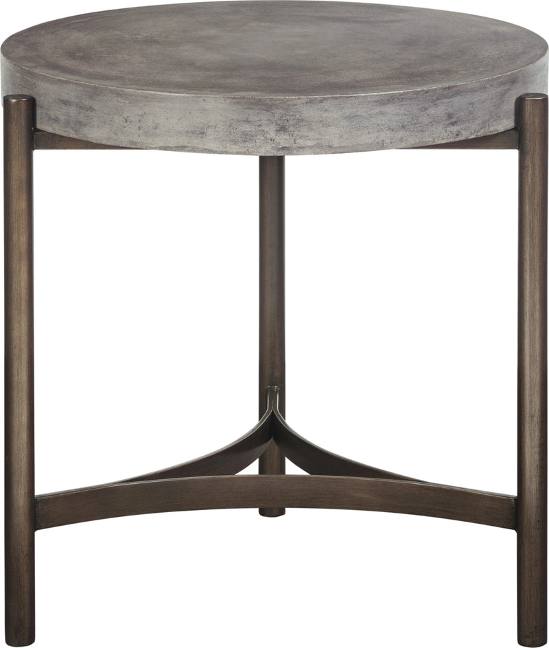 Lyon Round Concrete and Metal Side Table