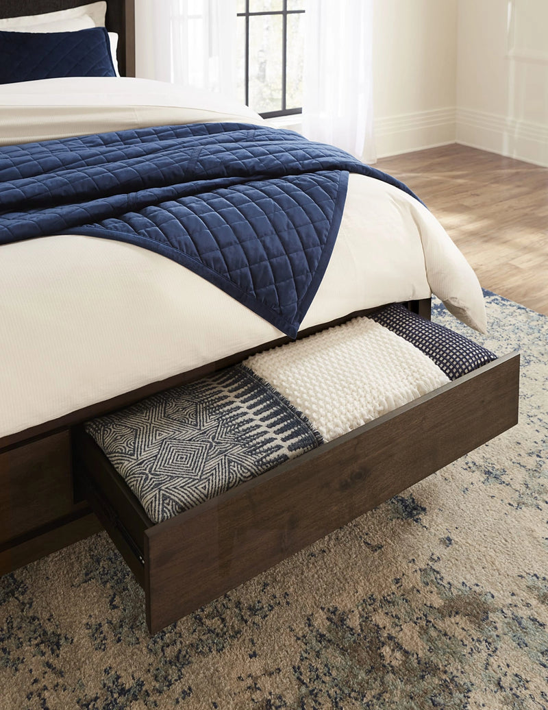 Boracay Upholstered Wingback Storage Bed