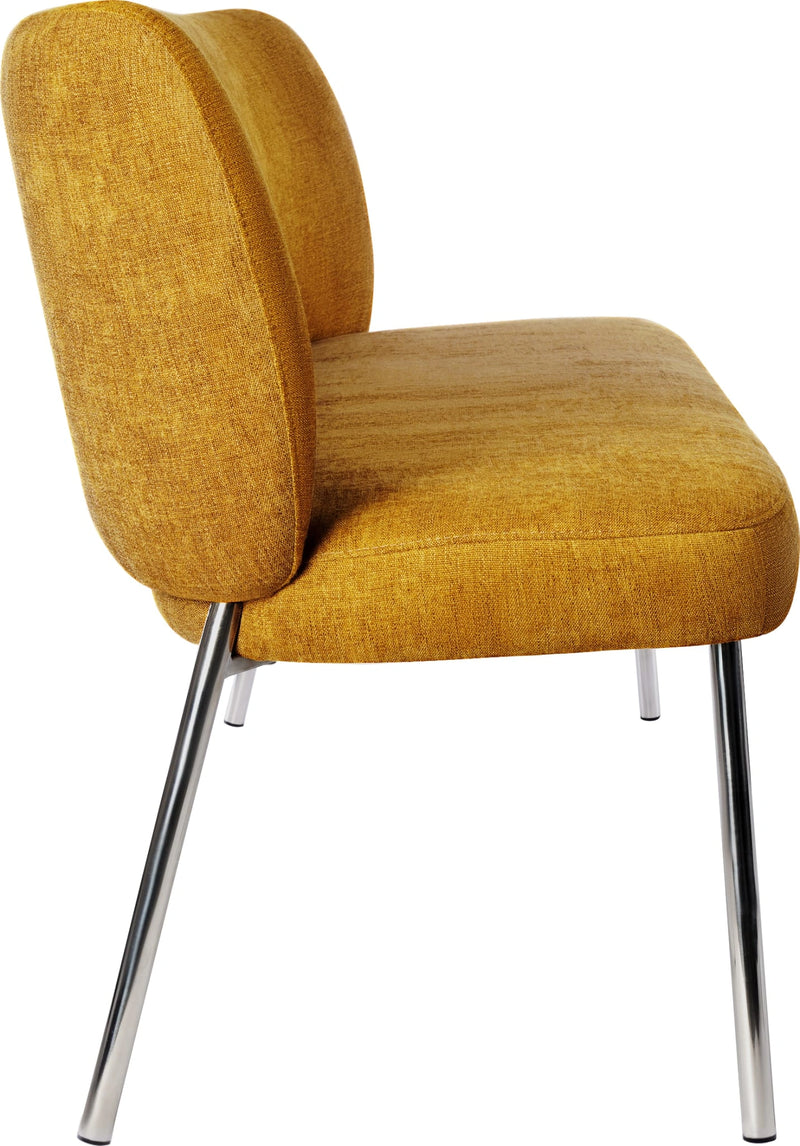Fomo Chenille-upholstered Stainless Steel Base Dining Chair