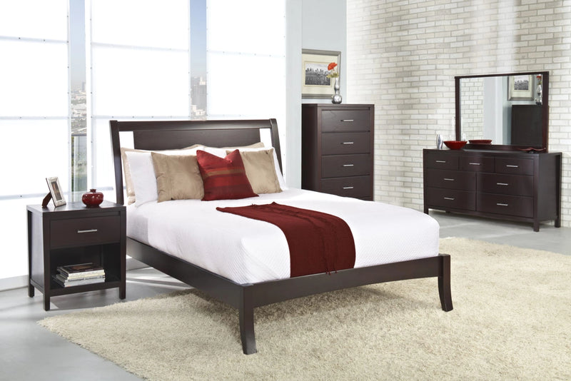 Nevis California King Size Low Profile Sleigh Bed