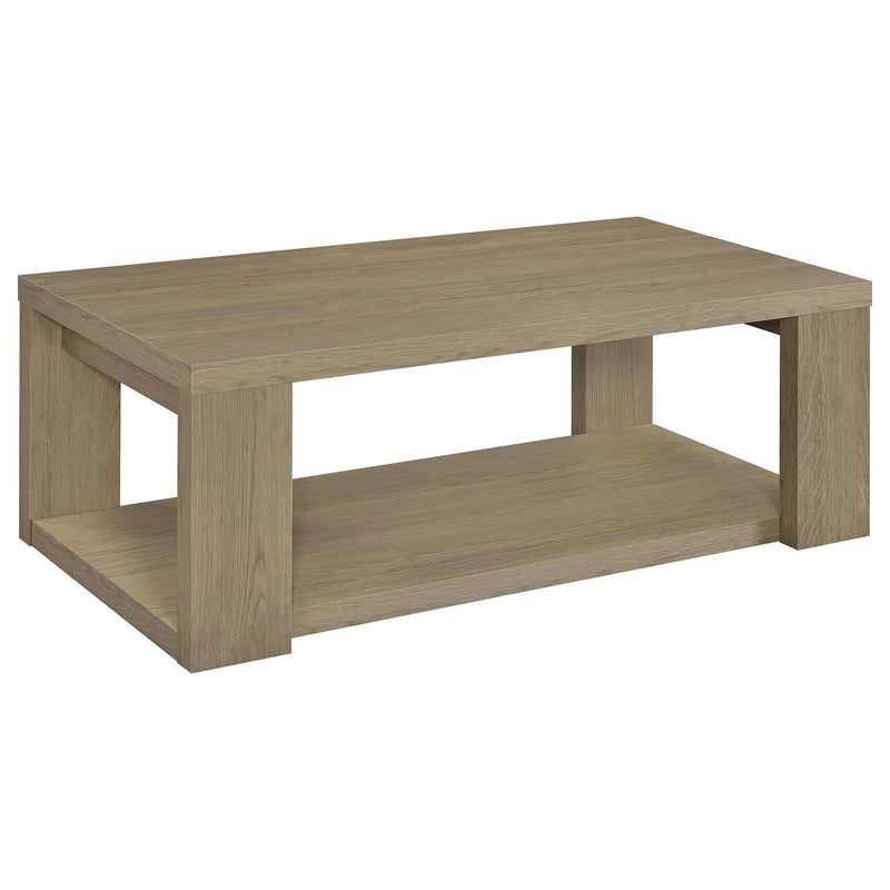 Pavone Open-Shelf Coffee and End Table Set - Latte 3-Piece Set