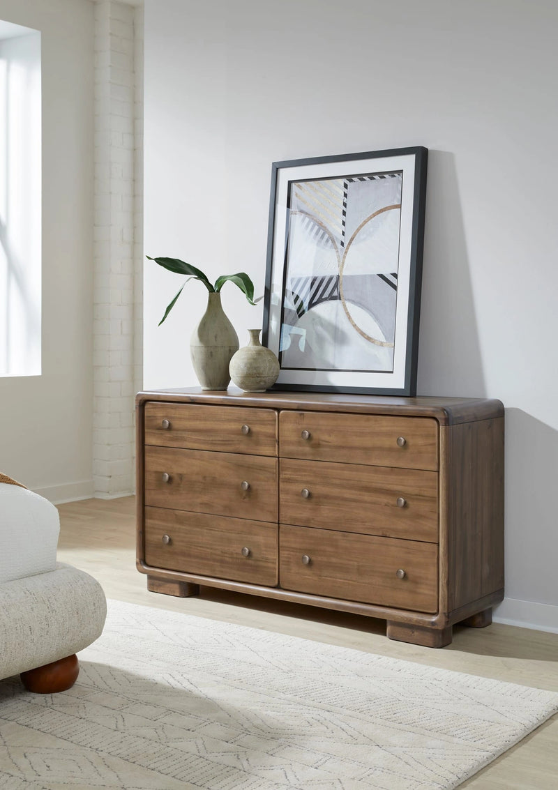 Boka Six Drawer Acacia Wood Dresser