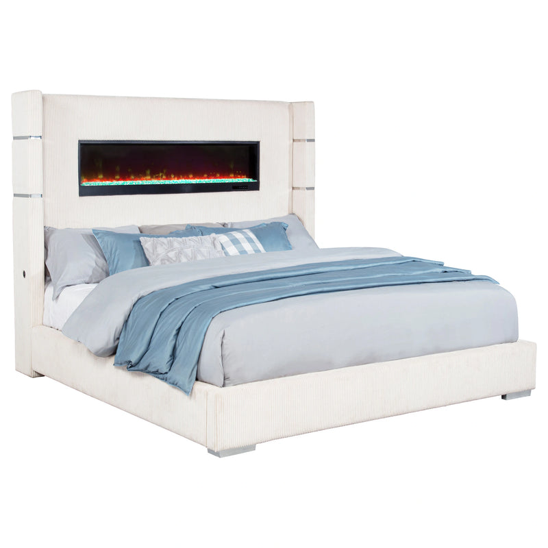 Tisdall Wingback Bed with Flame Visualizer