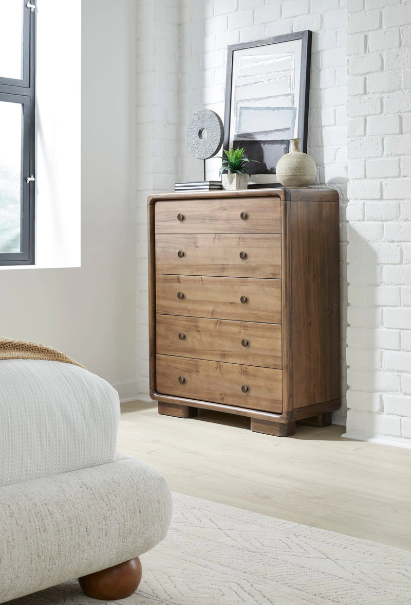 Boka Five Drawer Acacia Wood Chest