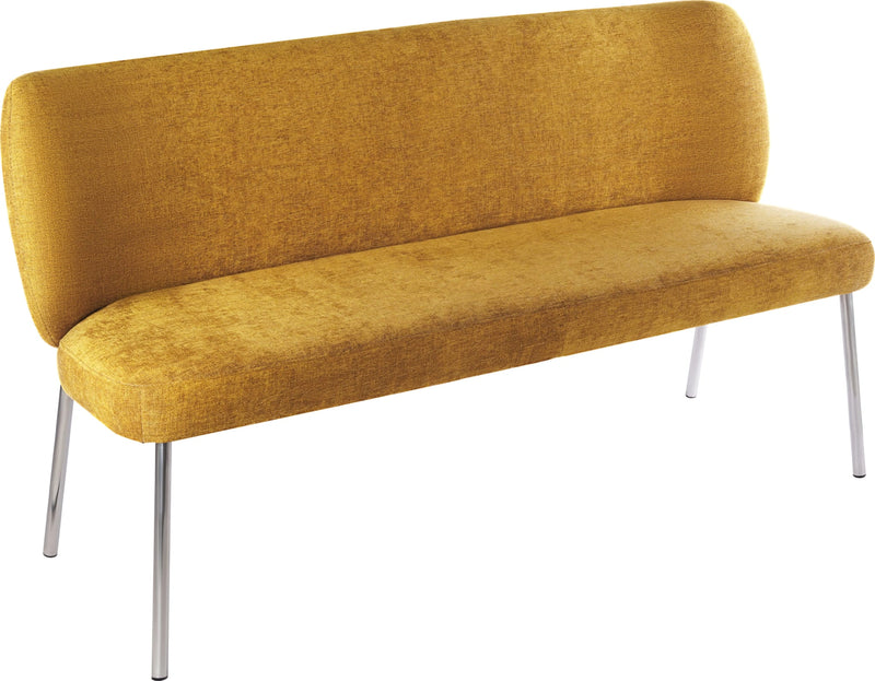 Fomo Chenille-upholstered Stainless Steel Base Settee