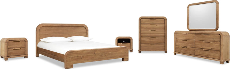 Kione Six Drawer Acacia Wood Dresser