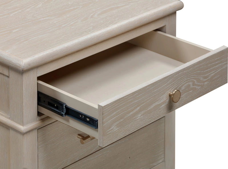 Camden Three Drawer Oak Wood Nightstand
