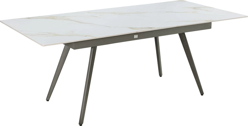Lucia Extendable Stone Top Metal Leg Dining Table