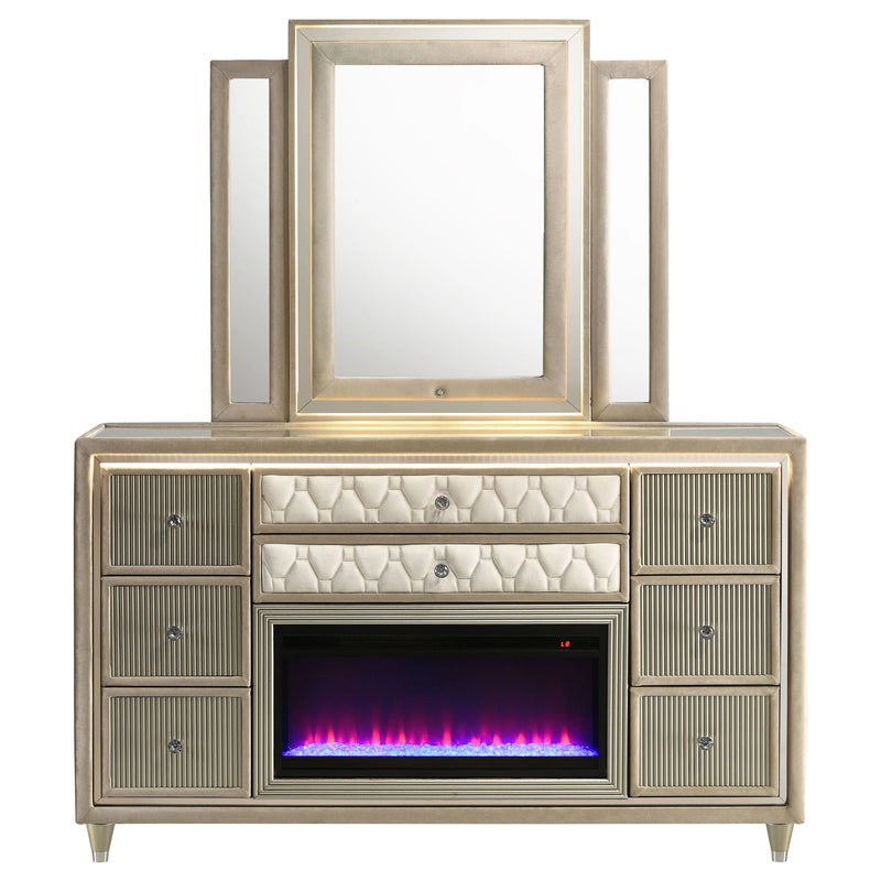 Lorient LED Dresser with LED Mirror and Flame Visualizer