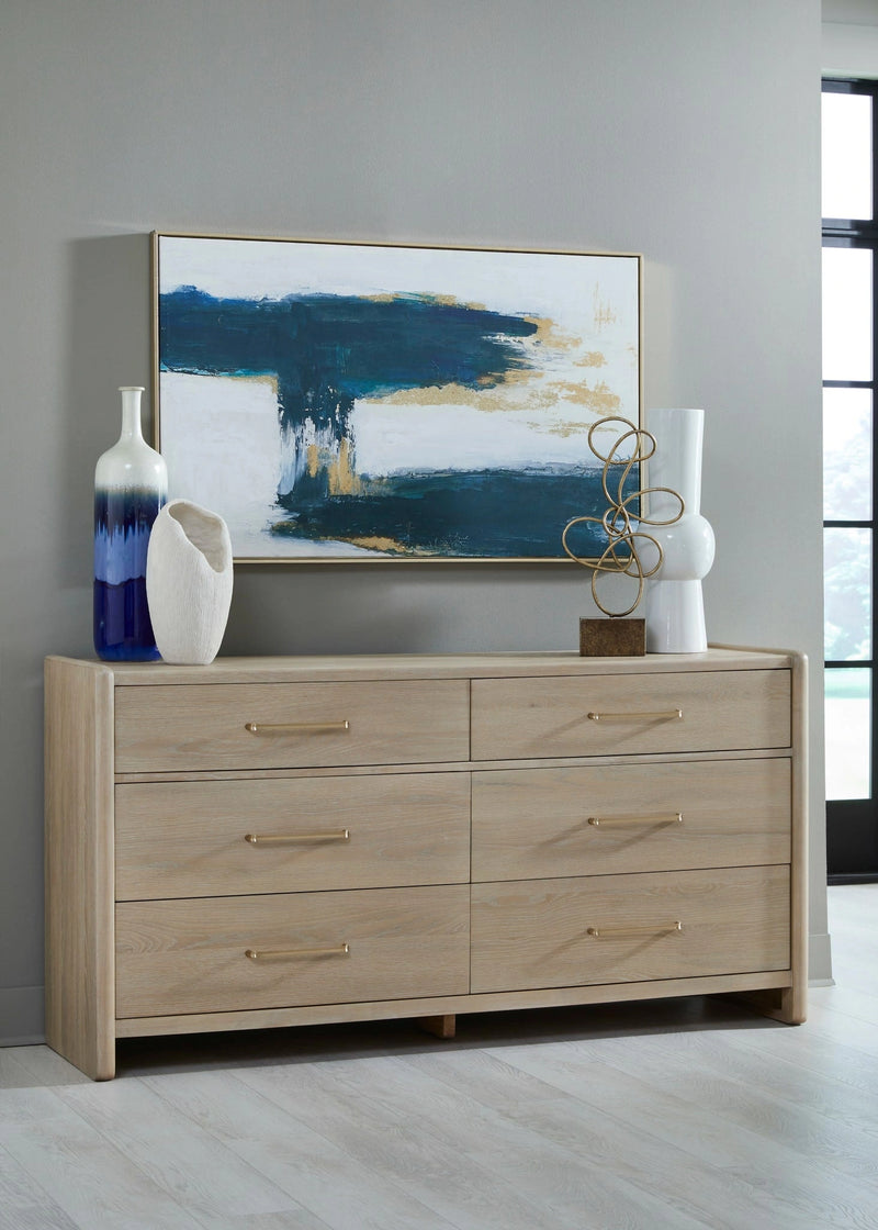 Gardenia Six Drawer Oak Wood Dresser