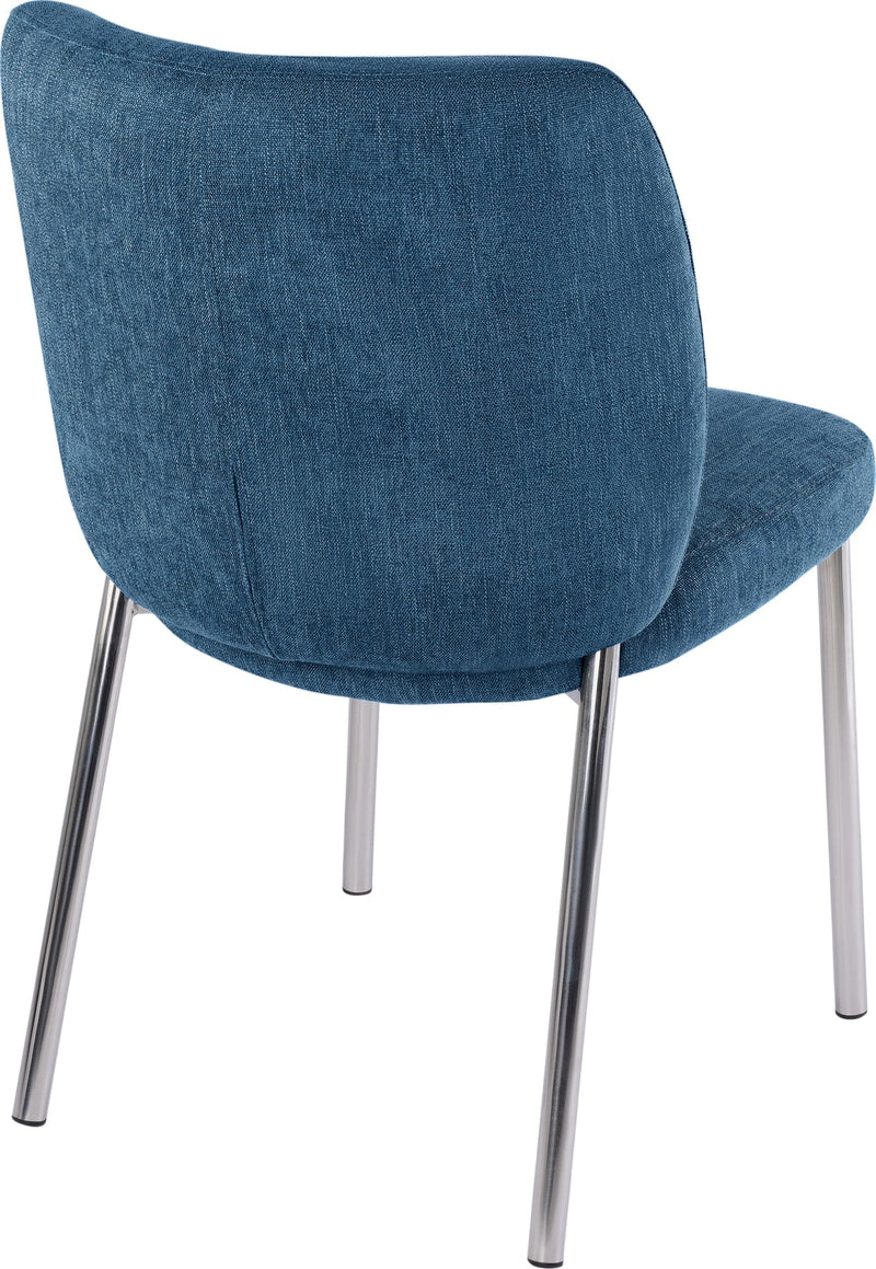 Fomo Chenille-upholstered Stainless Steel Base Dining Chair