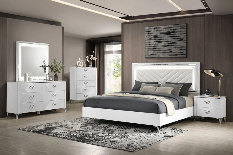 Cassia Panel Bed with LED Lighting