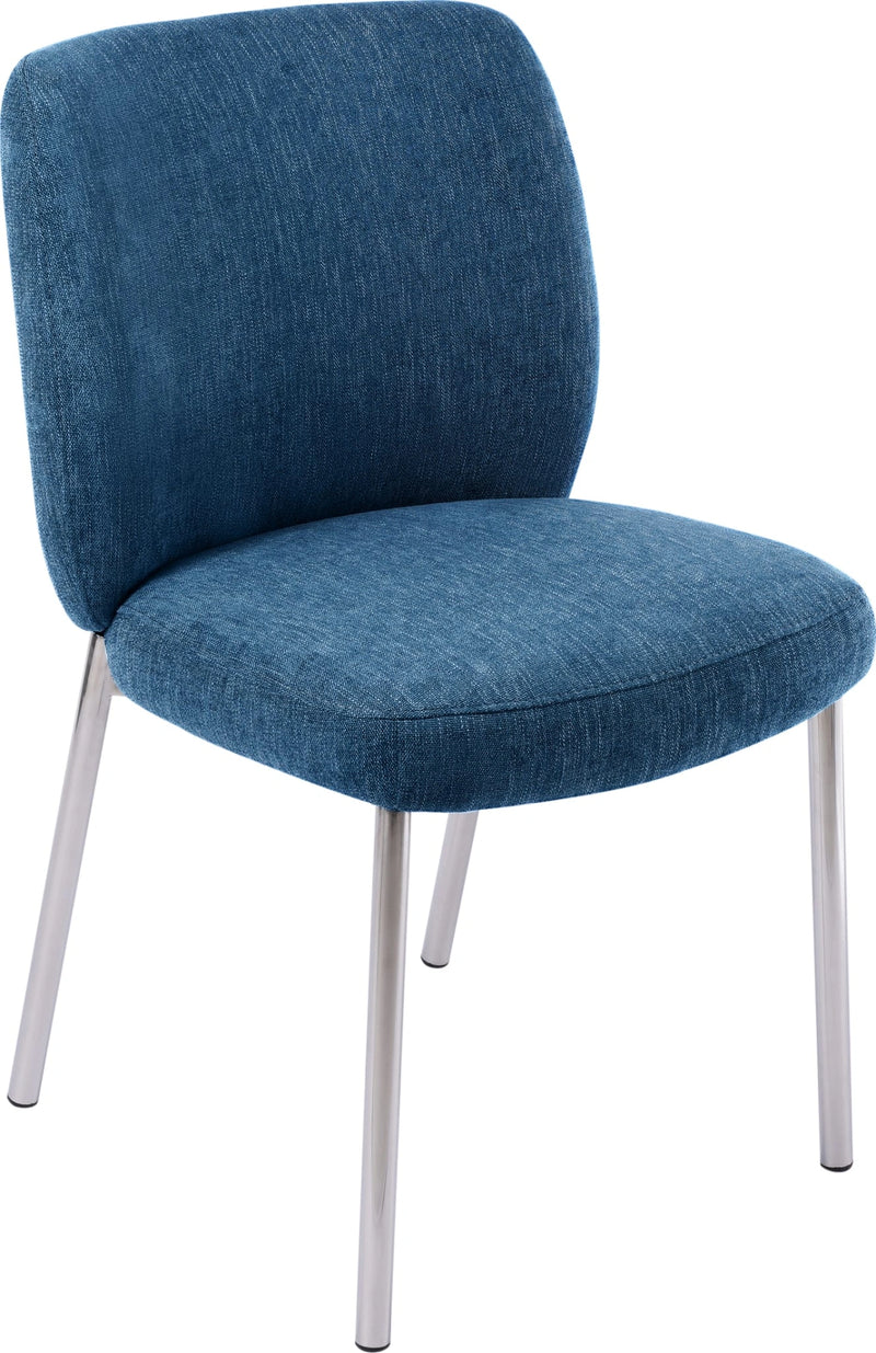 Fomo Chenille-upholstered Stainless Steel Base Dining Chair