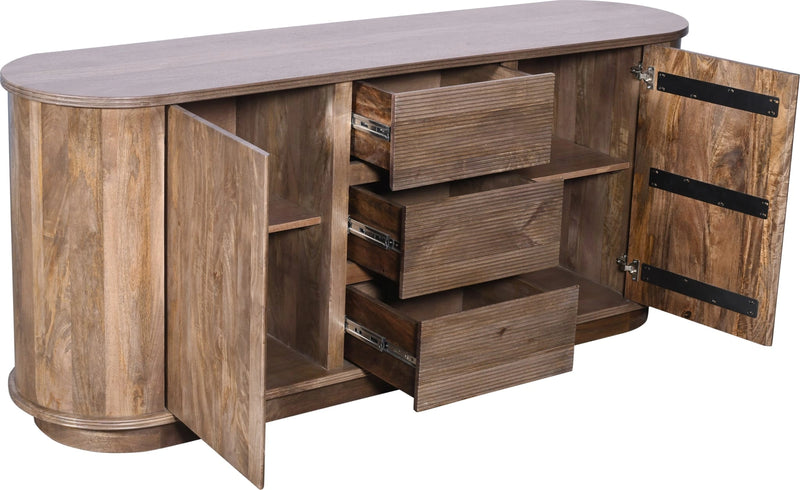 Liyana Solid Wood Three Drawer Two Door Sideboard