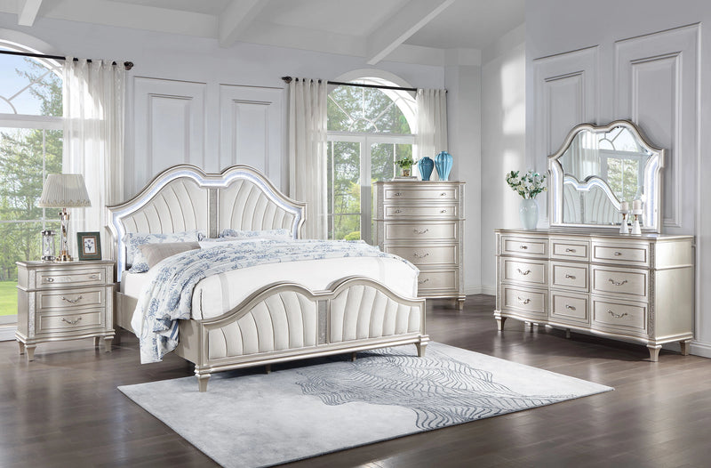 Evangeline Panel Bed with LED Lighting