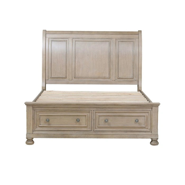 Bethel (3) California King Platform Bed with Footboard Storage