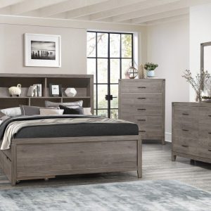 4Pc Queen Bookcase Bed Set - Woodrow