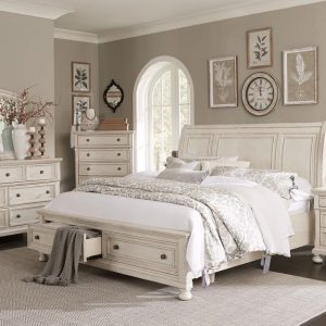 Bethel White Storage Platform Queen 4-Piece Bedroom Set