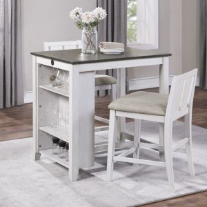3 - Piece Counter Height Set - Daye White