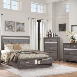 Queen 4-Piece Storage Bedroom Set -Luster