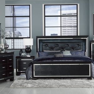 Queen 4-Piece Bedroom Set - Black Allura
