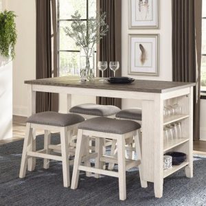 5Pc Counter Height Set - Timbre Whitewash