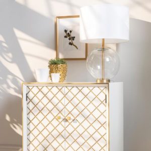 Accent Cabinet -Gold & White