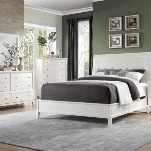 4Pc White Queen Bed Set - Cotterill