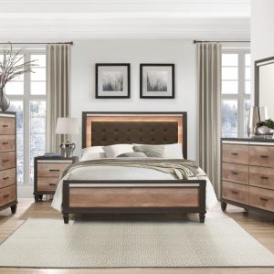 Queen 4-Piece LED Light Bedroom Set - Danrige