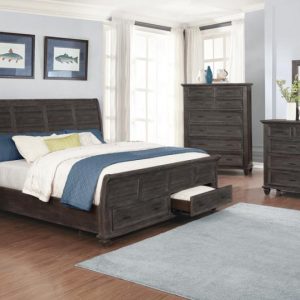 Queen Storage Bed - Atascadero -Weathered Carbon