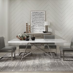 7PC 100% White Marble Top Set Coral Collection by Modus