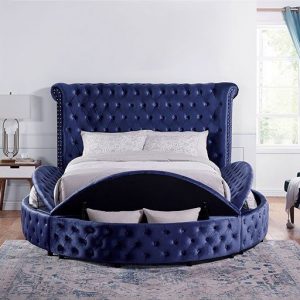Queen Tufted Upholstered Low Profile Storage Bed - DELILAH